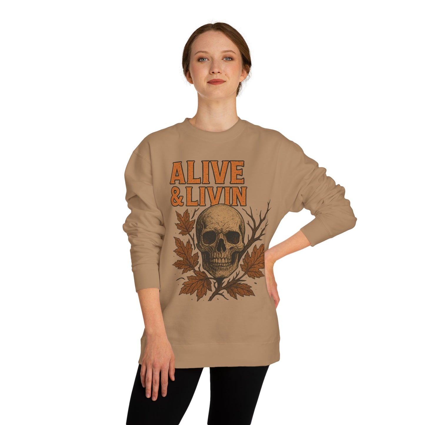 Skull Graphic Unisex Crew Neck Sweatshirt - Fall Fashion, Cozy Sweatshirt, Halloween Gift, Casual Wear, Unisex Apparel, Trendy Outfit