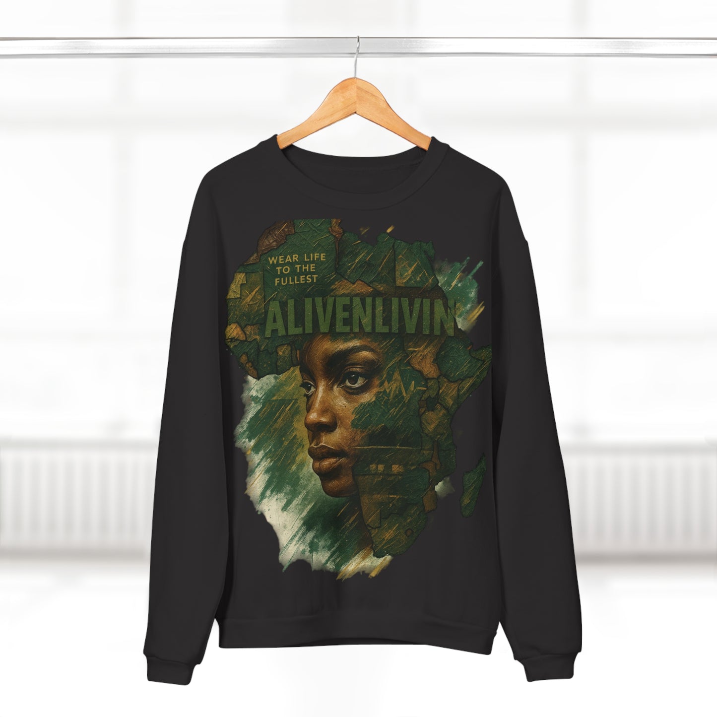 Boho Inspired Unisex Crew Neck Sweatshirt, African Culture Gift, AlivenLivin Apparel, Cozy Casual Wear, Stylish Streetwear