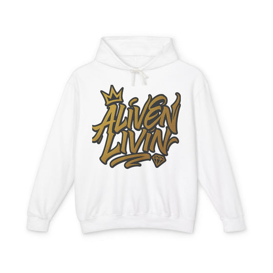Aliven Livin Lightweight Unisex Hoodie - Streetwear, Casual Wear, Gift for Him/Her, Summer Fashion, Graffiti Style Sweatshirt