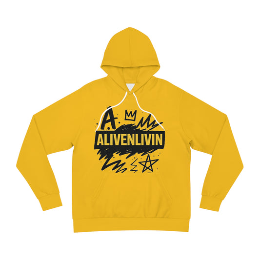 Bold Graphic Hoodie for Trendsetters | A.M. Alivenlivin, Streetwear Fashion, Unisex Pullover, Gift for Music Lovers, Casual Wear