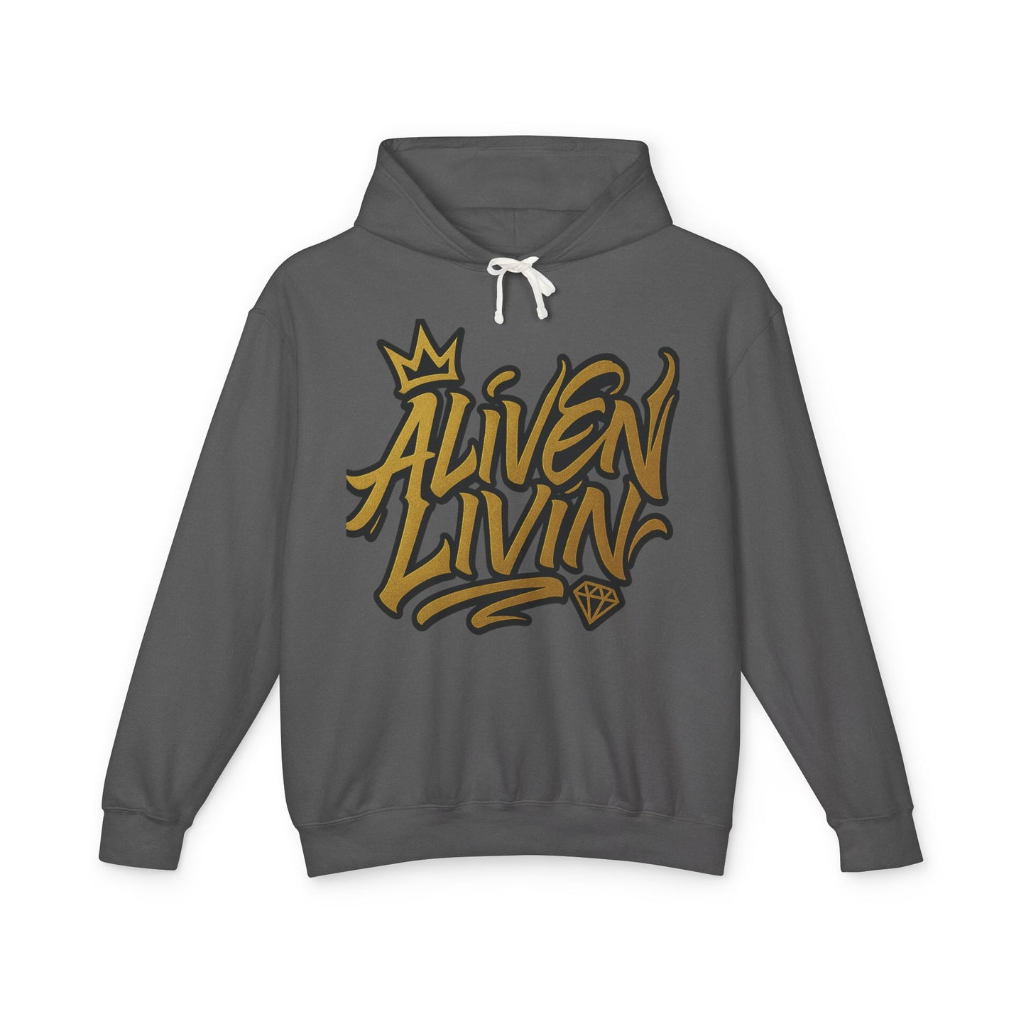 Aliven Livin Lightweight Unisex Hoodie - Streetwear, Casual Wear, Gift for Him/Her, Summer Fashion, Graffiti Style Sweatshirt