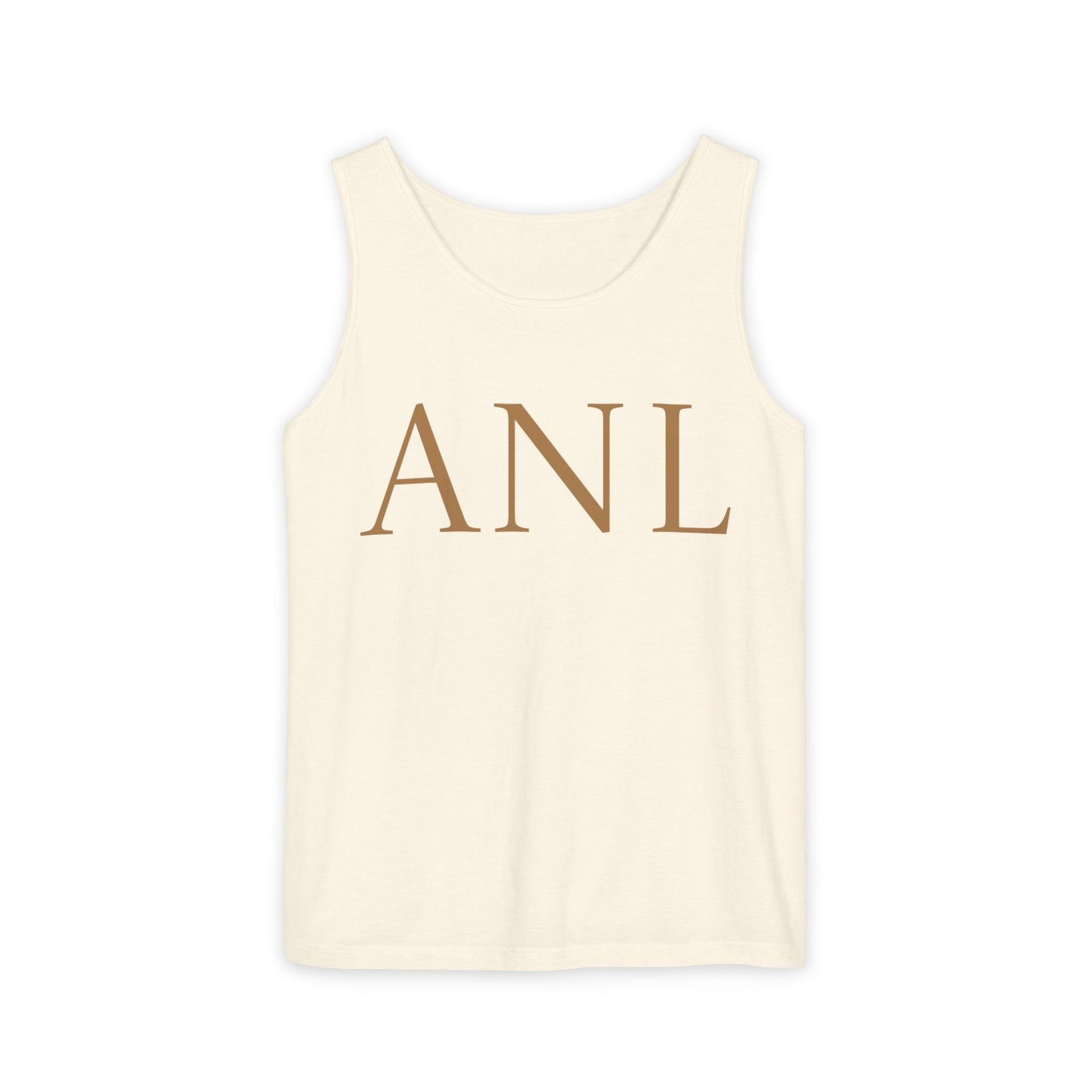 Stylish Unisex Garment-Dyed Tank Top with ANL Design for Casual Days, Beach, Gifts, Summer Wear, and Unique Events