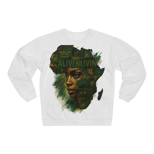 Boho Inspired Unisex Crew Neck Sweatshirt, African Culture Gift, AlivenLivin Apparel, Cozy Casual Wear, Stylish Streetwear