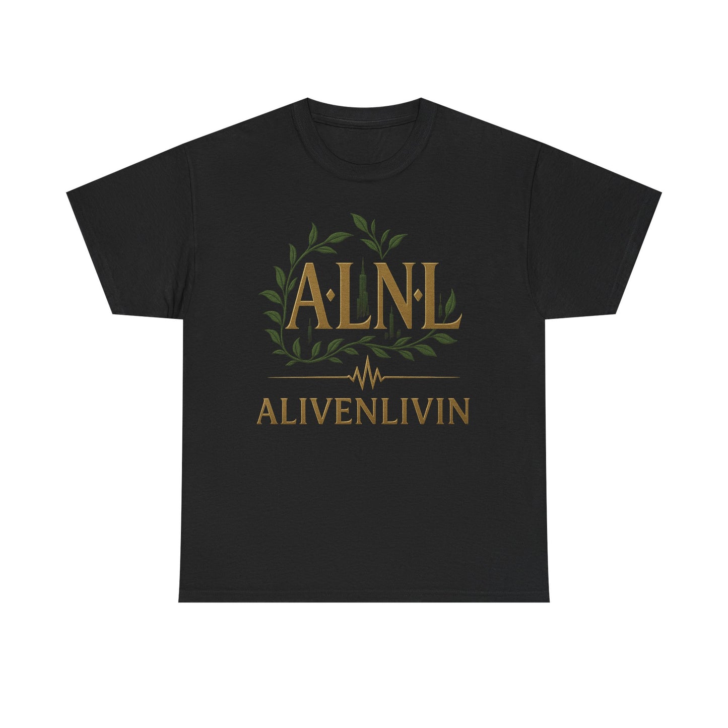 Stylish Unisex Heavy Cotton Tee with 'ALIVENLIVIN' Design - Perfect for Casual Wear, Street Style, Gift, Everyday Comfort, Relaxed Fit