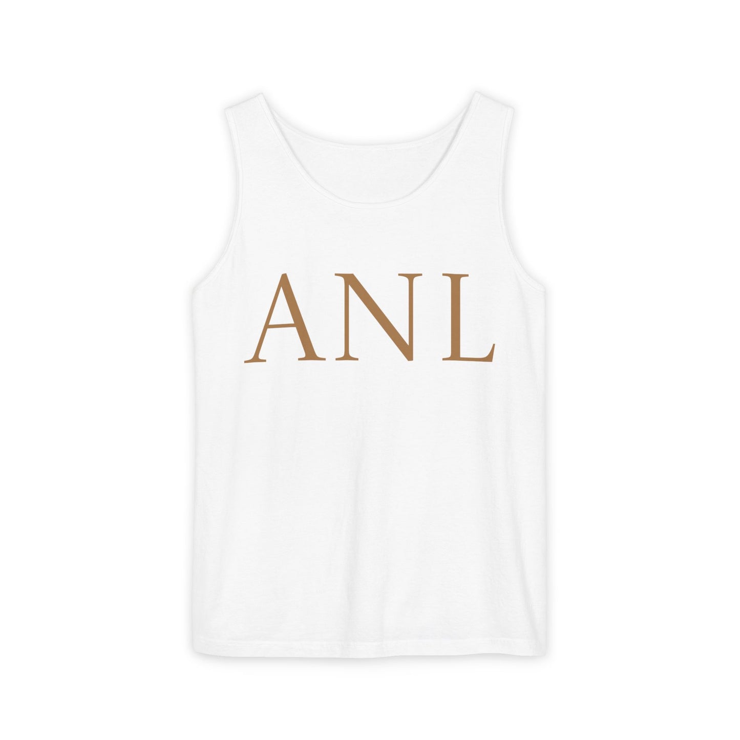 Stylish Unisex Garment-Dyed Tank Top with ANL Design for Casual Days, Beach, Gifts, Summer Wear, and Unique Events