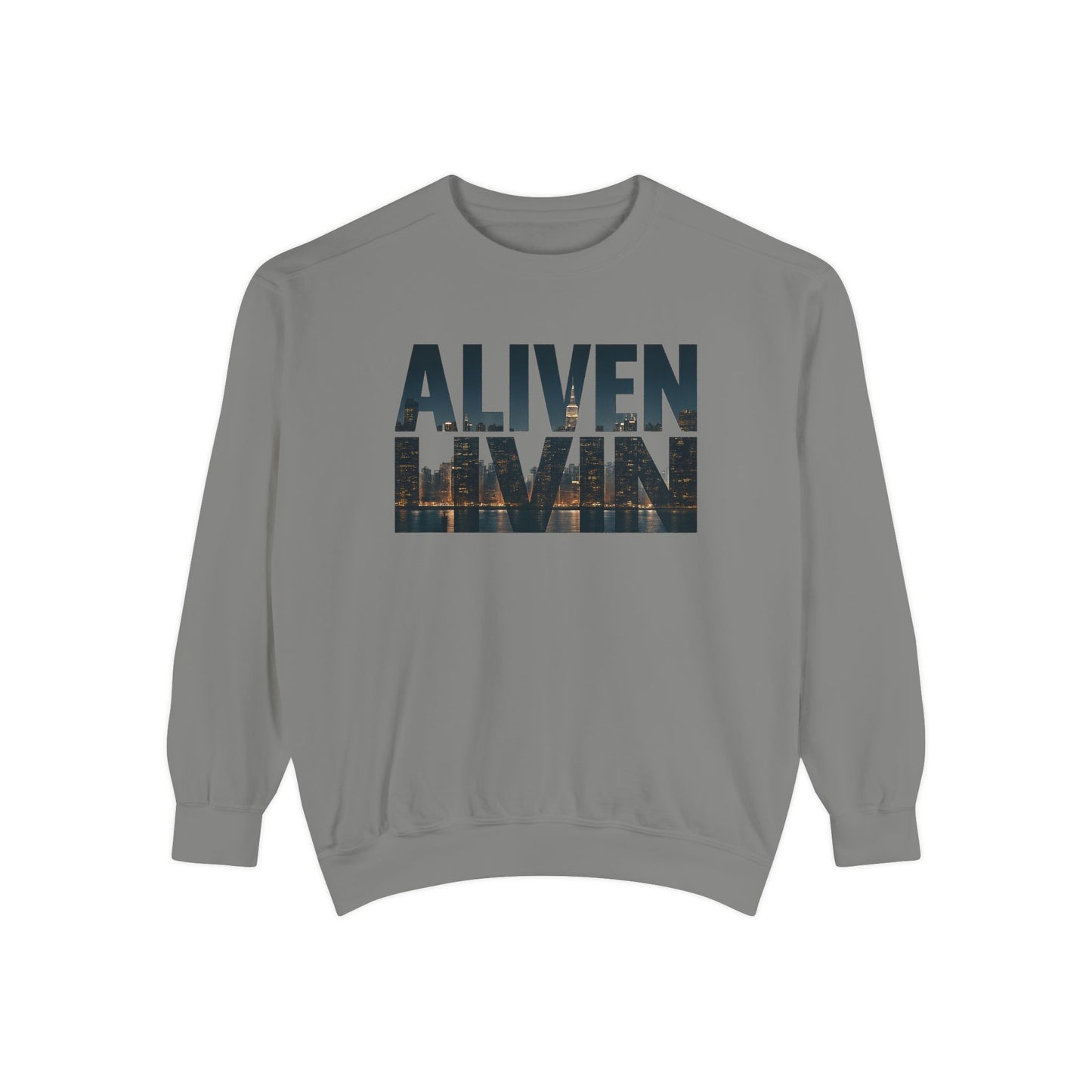 Vintage Inspired Unisex Sweatshirt - ALIVEN LIVIN, Cozy Apparel, Gift for Him/Her, Casual Style, Perfect for Fall