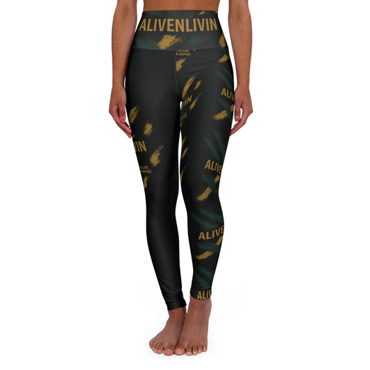 ALIVENLIVIN High Waisted Yoga Leggings - Motivational Fitness Wear, Activewear, Workout Leggings, Trendy Athleisure Pants, Gift for Yogis