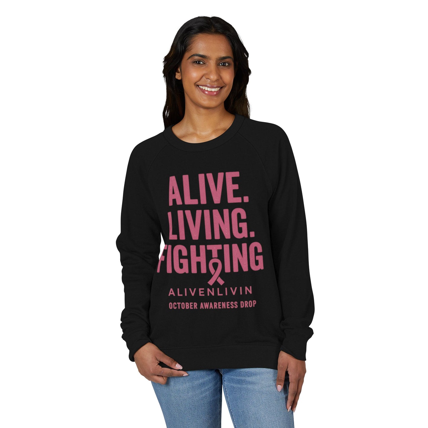 Awareness Crewneck Sweatshirt, Cozy Supportive Apparel, Gift for Breast Cancer Awareness Month, Unisex Casual Wear, Fight Against Cancer