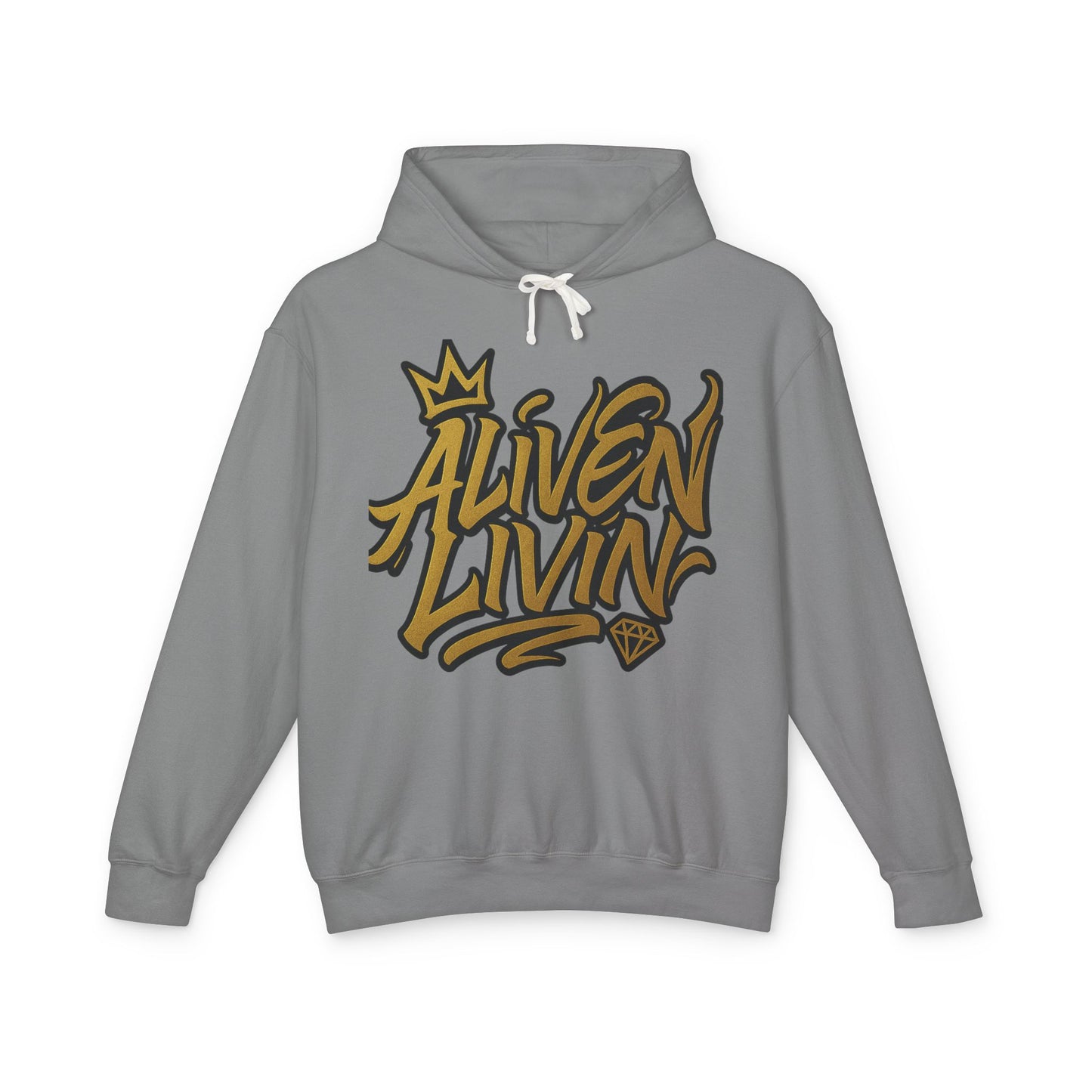 Aliven Livin Lightweight Unisex Hoodie - Streetwear, Casual Wear, Gift for Him/Her, Summer Fashion, Graffiti Style Sweatshirt