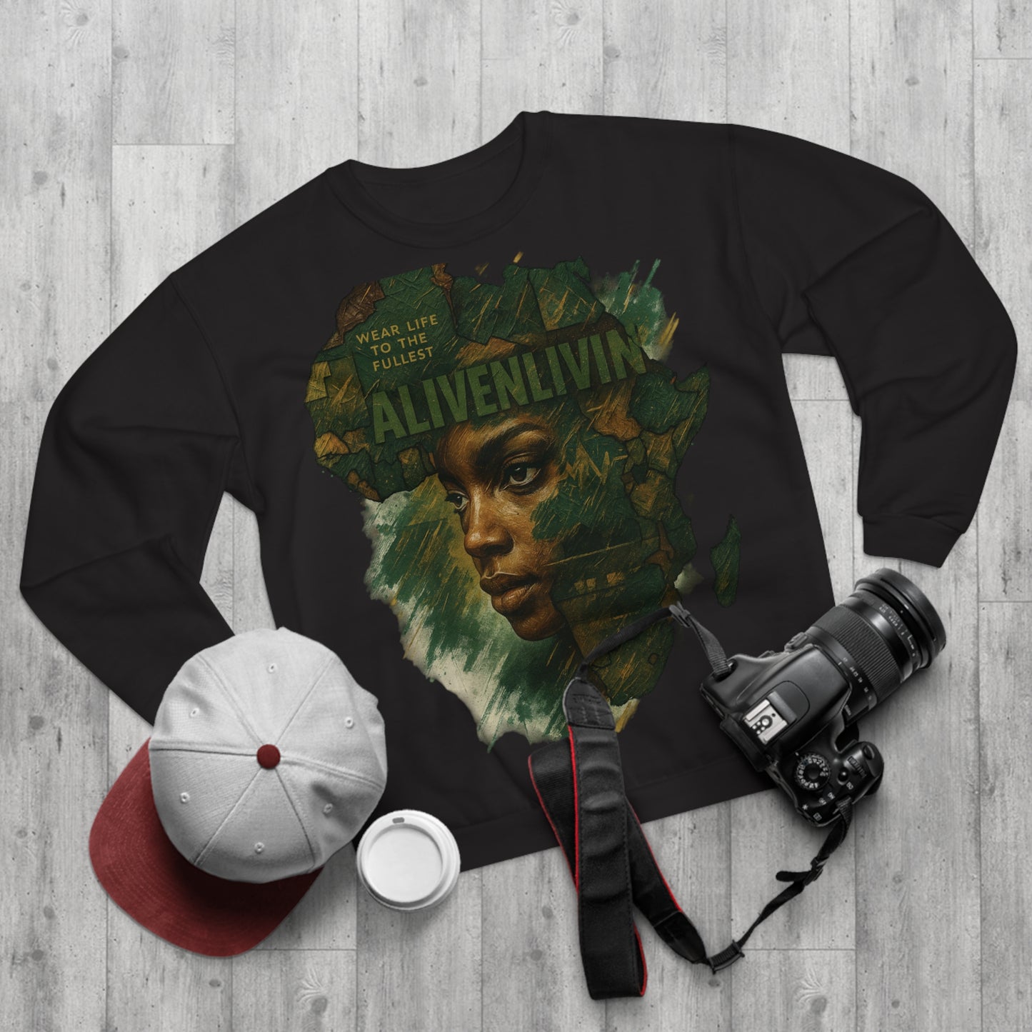 Boho Inspired Unisex Crew Neck Sweatshirt, African Culture Gift, AlivenLivin Apparel, Cozy Casual Wear, Stylish Streetwear