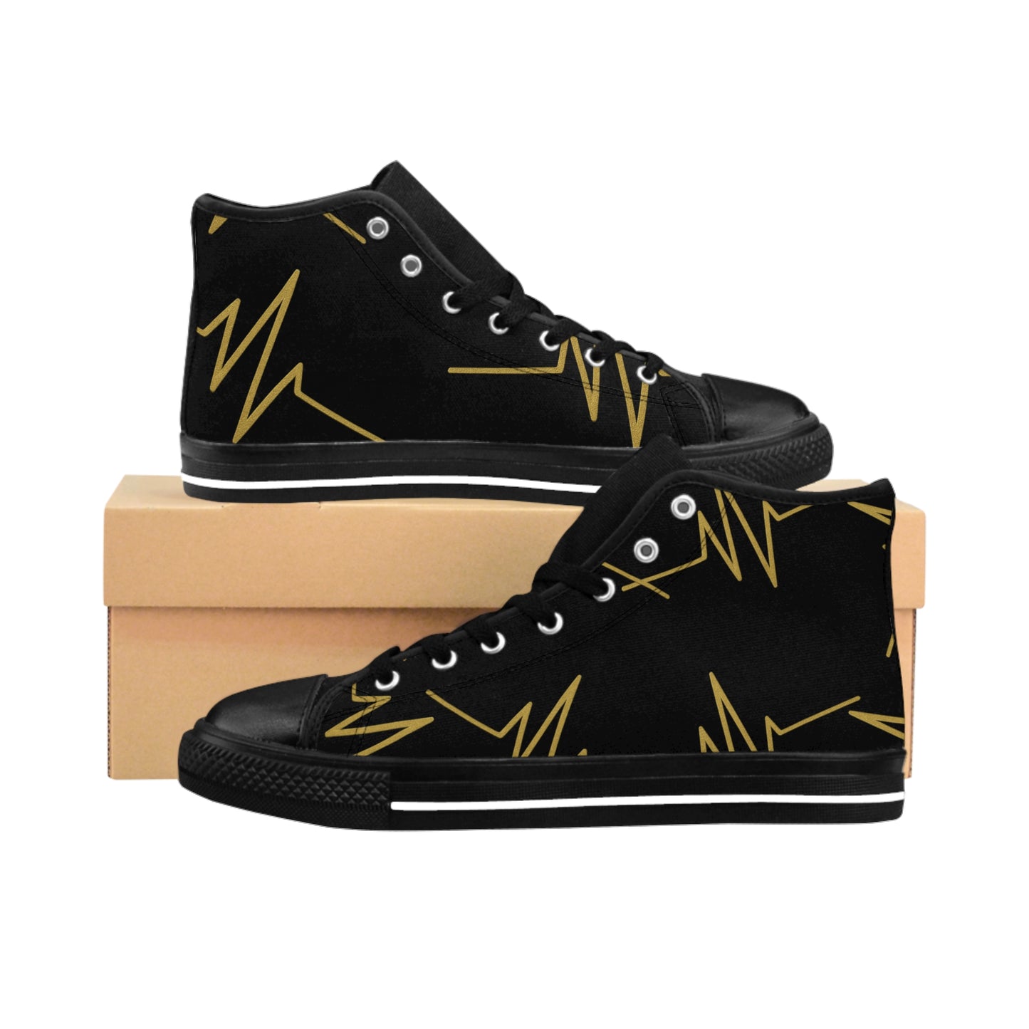 Stylish High-Top Sneakers with Electric Lightning Design, Trendy Footwear for Her, Casual Style, Gift for Fashion Lovers, Unique Shoes