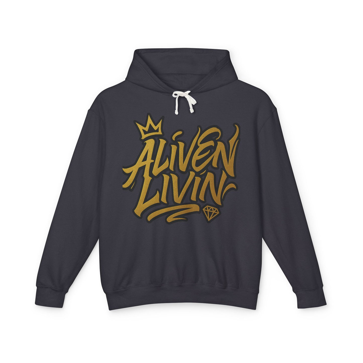 Aliven Livin Lightweight Unisex Hoodie - Streetwear, Casual Wear, Gift for Him/Her, Summer Fashion, Graffiti Style Sweatshirt