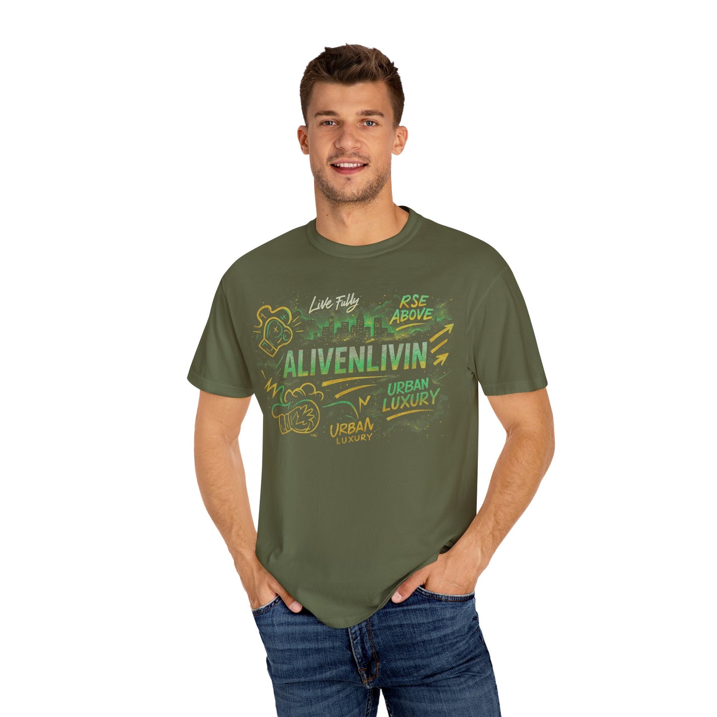 Urban Luxury T-shirt, Unisex Garment-Dyed Tee, Casual Wear, Street Style Apparel, Graphic Tee for Everyday Use