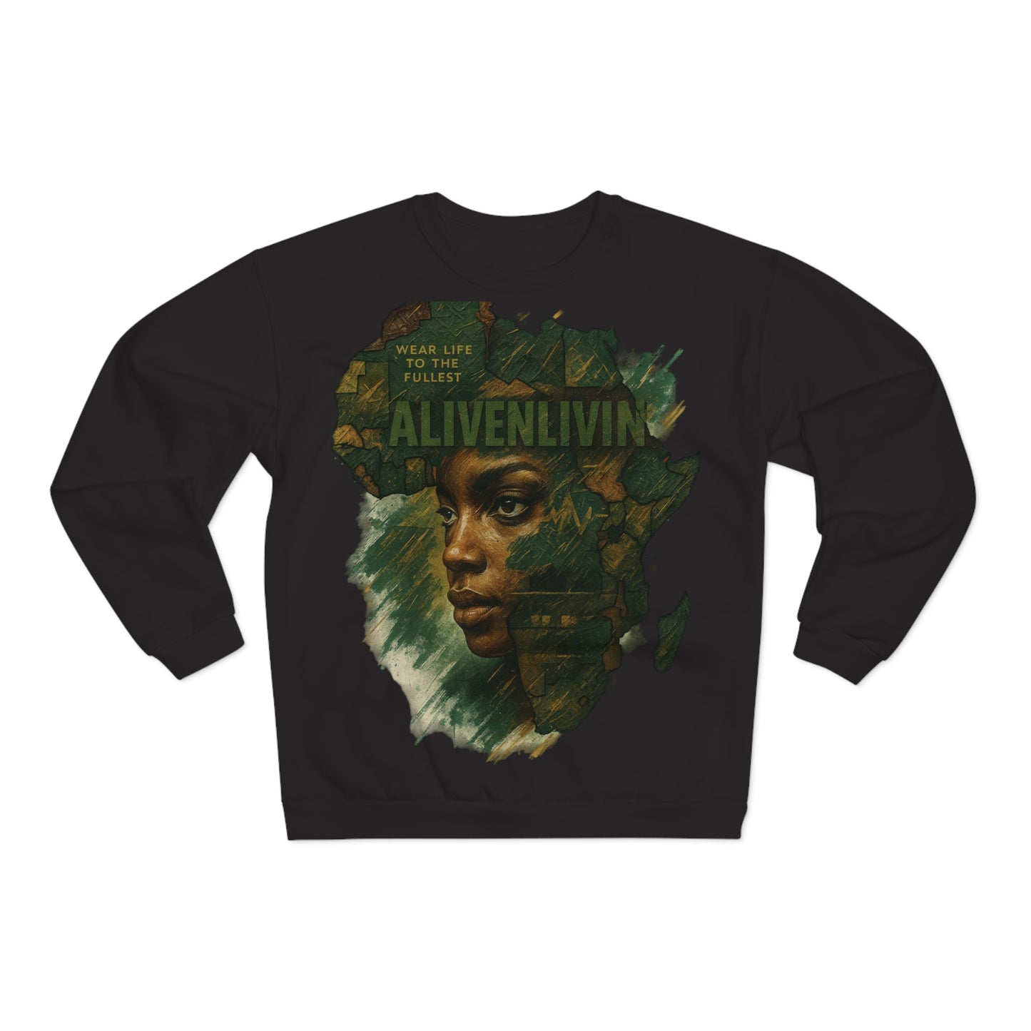 Boho Inspired Unisex Crew Neck Sweatshirt, African Culture Gift, AlivenLivin Apparel, Cozy Casual Wear, Stylish Streetwear