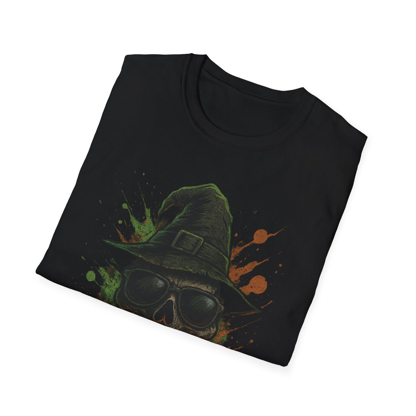 Halloween Skull Graphic Tee, Unisex Softstyle T-Shirt, Festival Shirt, Spooky Party Outfit, Casual Wear, Gift for Horror Fans