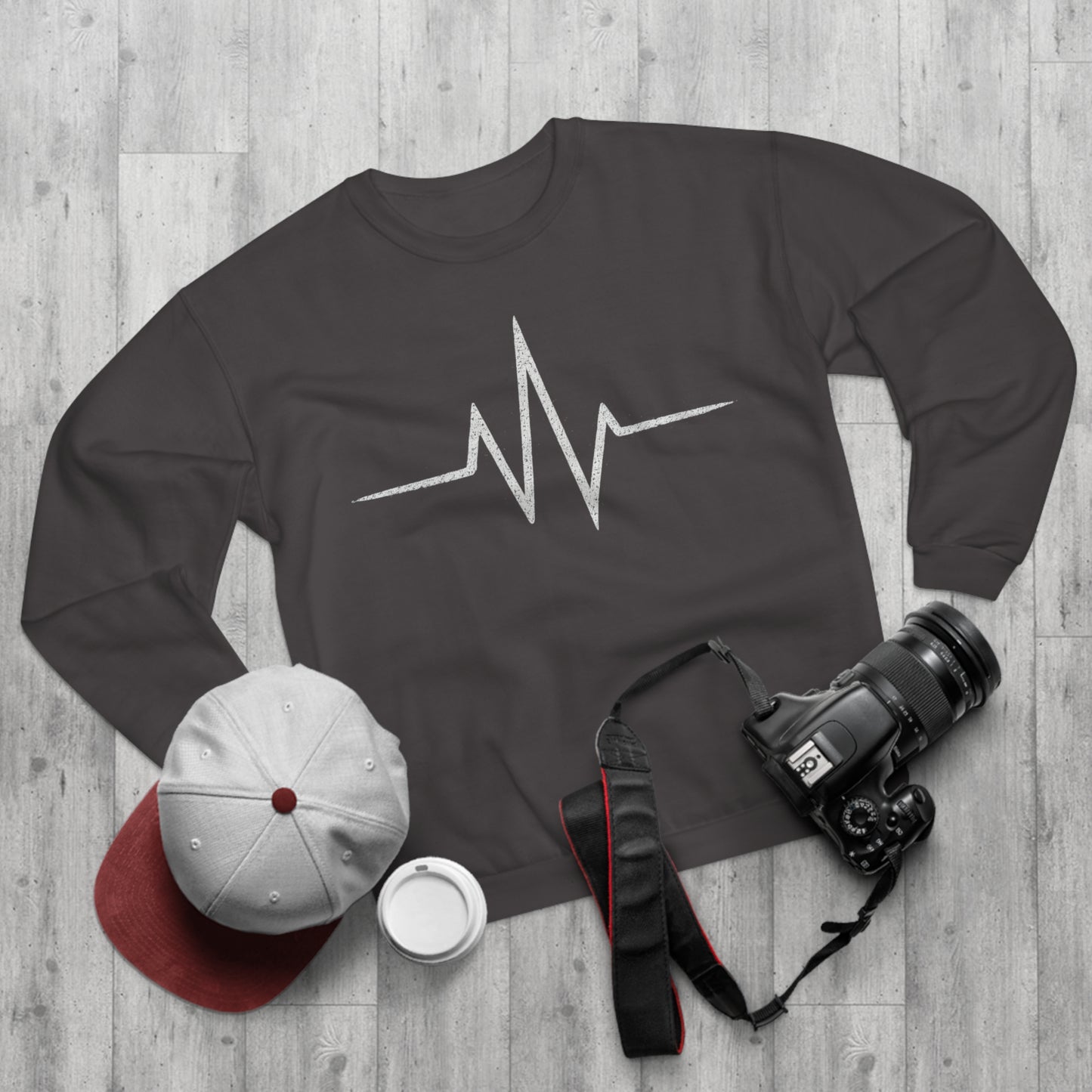 Inspirational Heartbeat Crew Neck Sweatshirt, Motivational Gift, Casual Wear, Unisex Pullover, Fitness Enthusiast