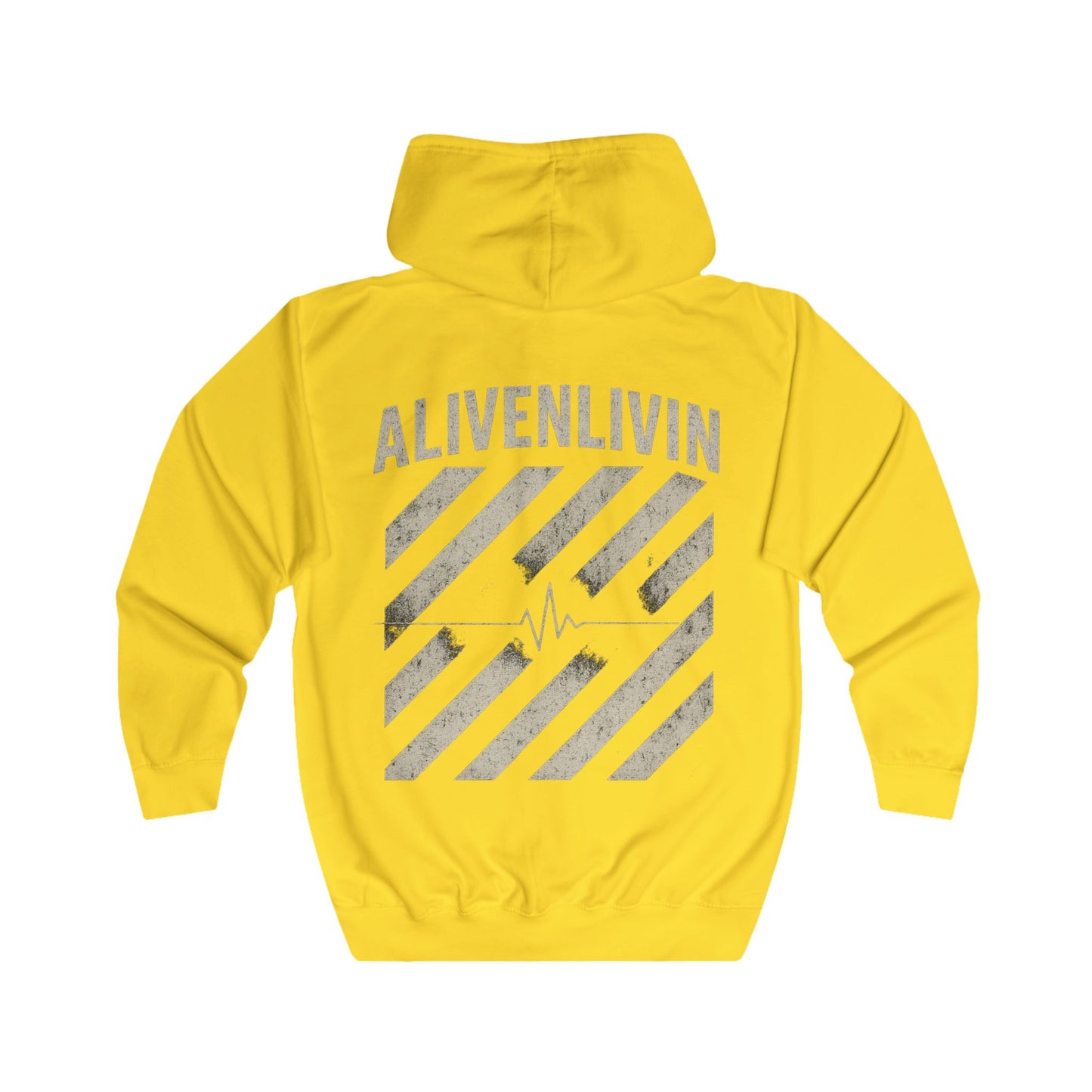 Unisex Full Zip Hoodie with ALIVENLIVIN Design - Cozy Apparel for Music Lovers, Great for Gifting, Festivals, Casual Wear, Everyday Comfort