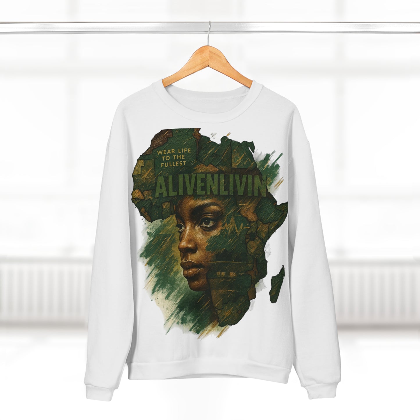 Boho Inspired Unisex Crew Neck Sweatshirt, African Culture Gift, AlivenLivin Apparel, Cozy Casual Wear, Stylish Streetwear