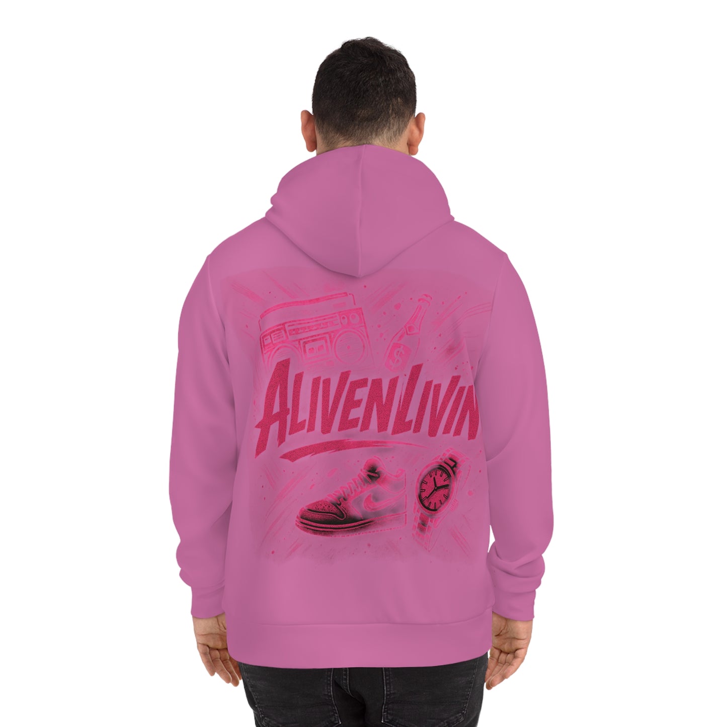 Chic AOP Fashion Hoodie: ALIVENLIVIN, Streetwear, Casual Gift, Unique Style, Everyday Wear