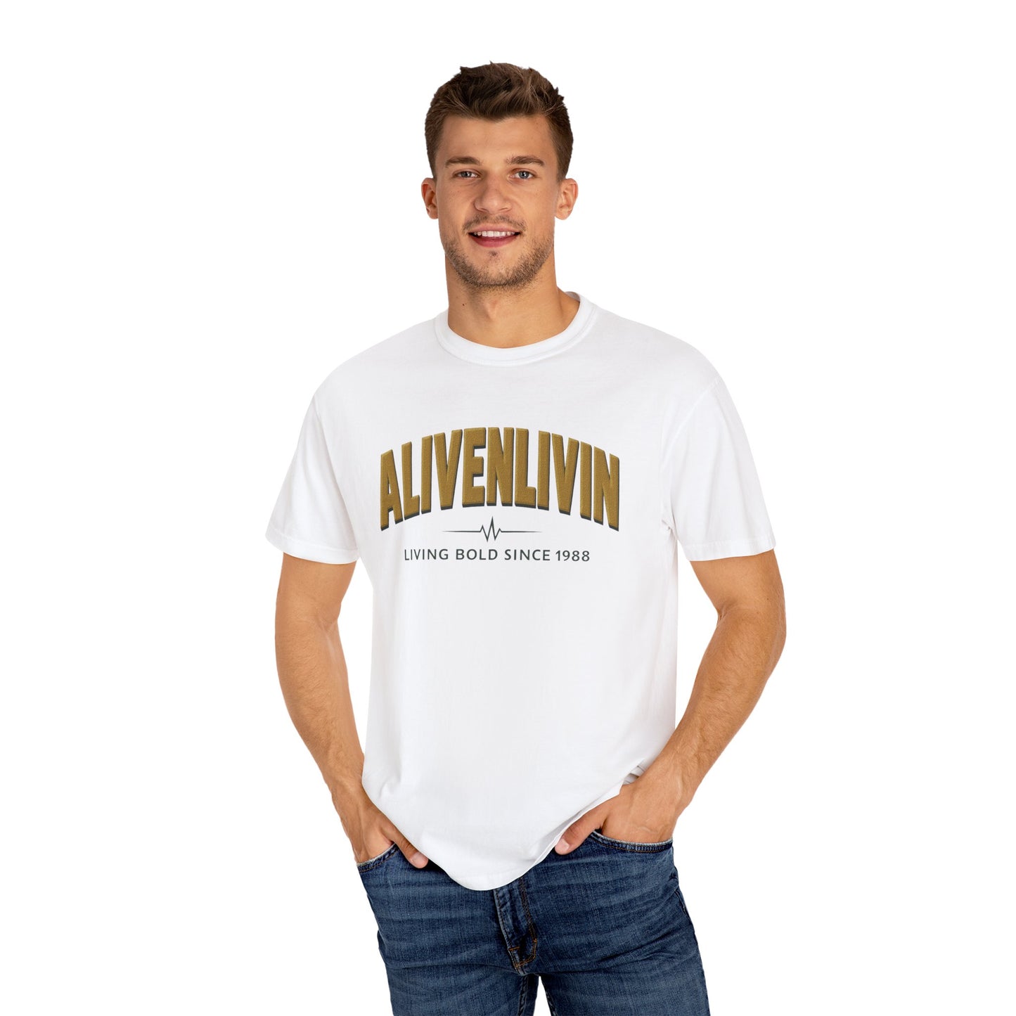 Garment-Dyed T-Shirt - ALIVENLIVIN - Casual Wear, Unisex Fashion, Gift for Him/Her, Retro Style, Everyday Comfort