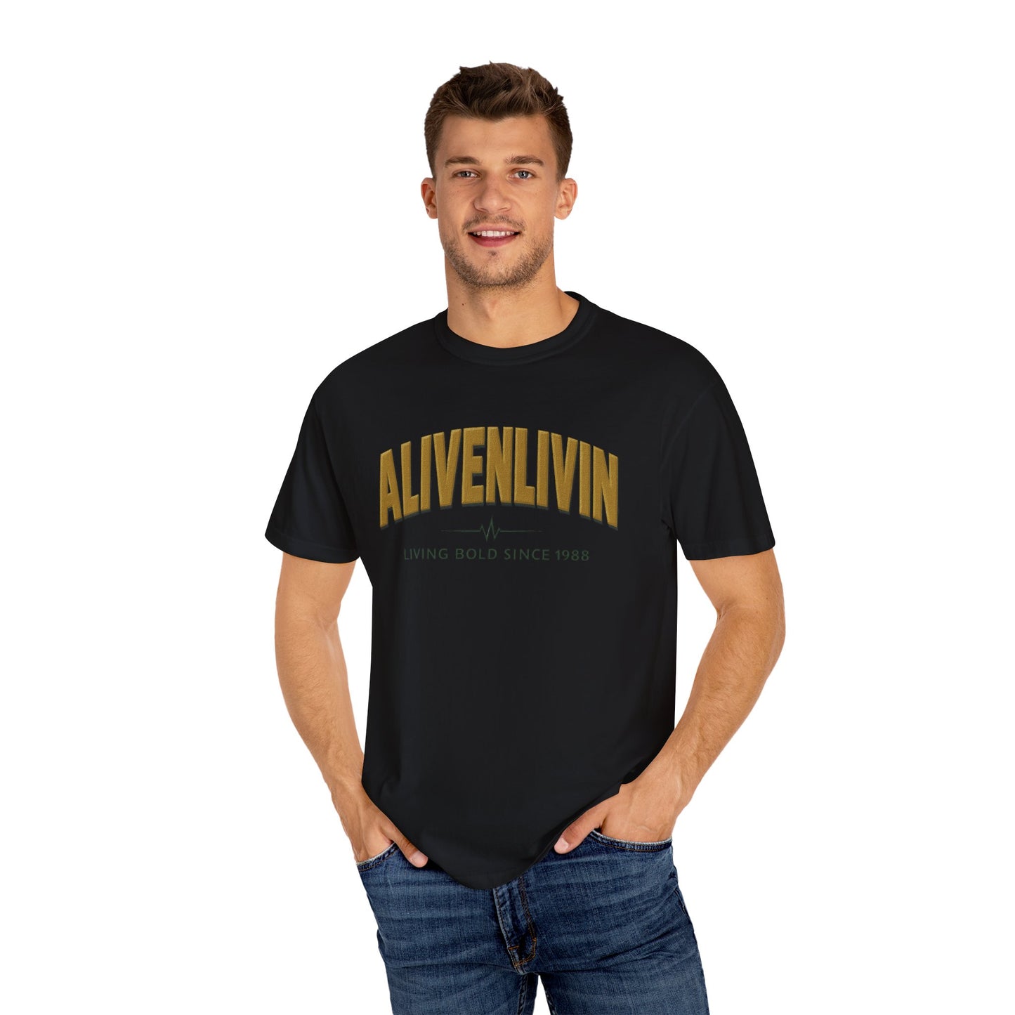 Garment-Dyed T-Shirt - ALIVENLIVIN - Casual Wear, Unisex Fashion, Gift for Him/Her, Retro Style, Everyday Comfort