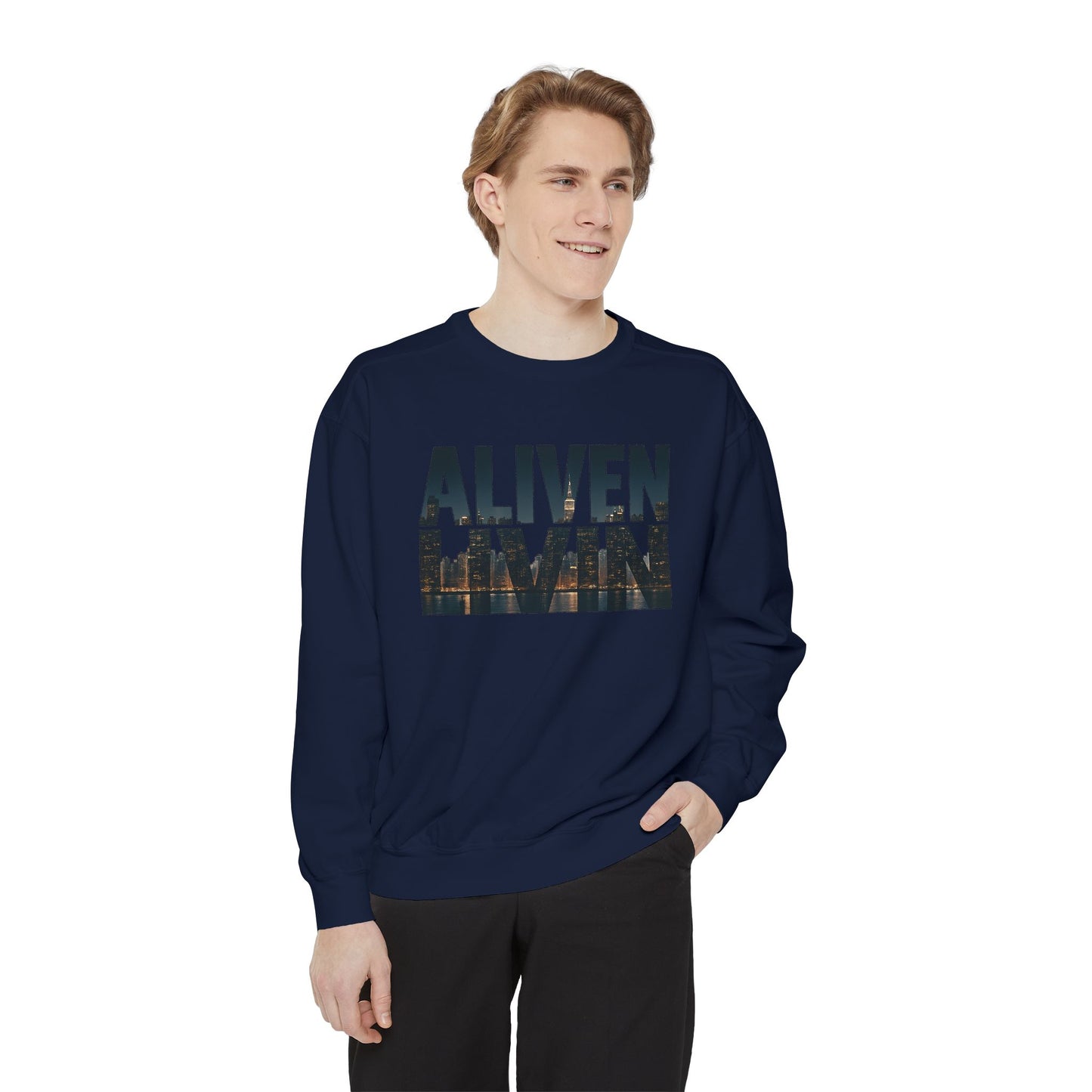 Vintage Inspired Unisex Sweatshirt - ALIVEN LIVIN, Cozy Apparel, Gift for Him/Her, Casual Style, Perfect for Fall