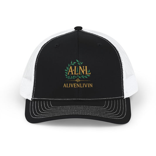 Stylish Snapback Trucker Cap - ALIVENLIVIN Embroidered Hat, Streetwear, Trendy Gift, Summer Accessory, Outdoor Events, Casual Fashion