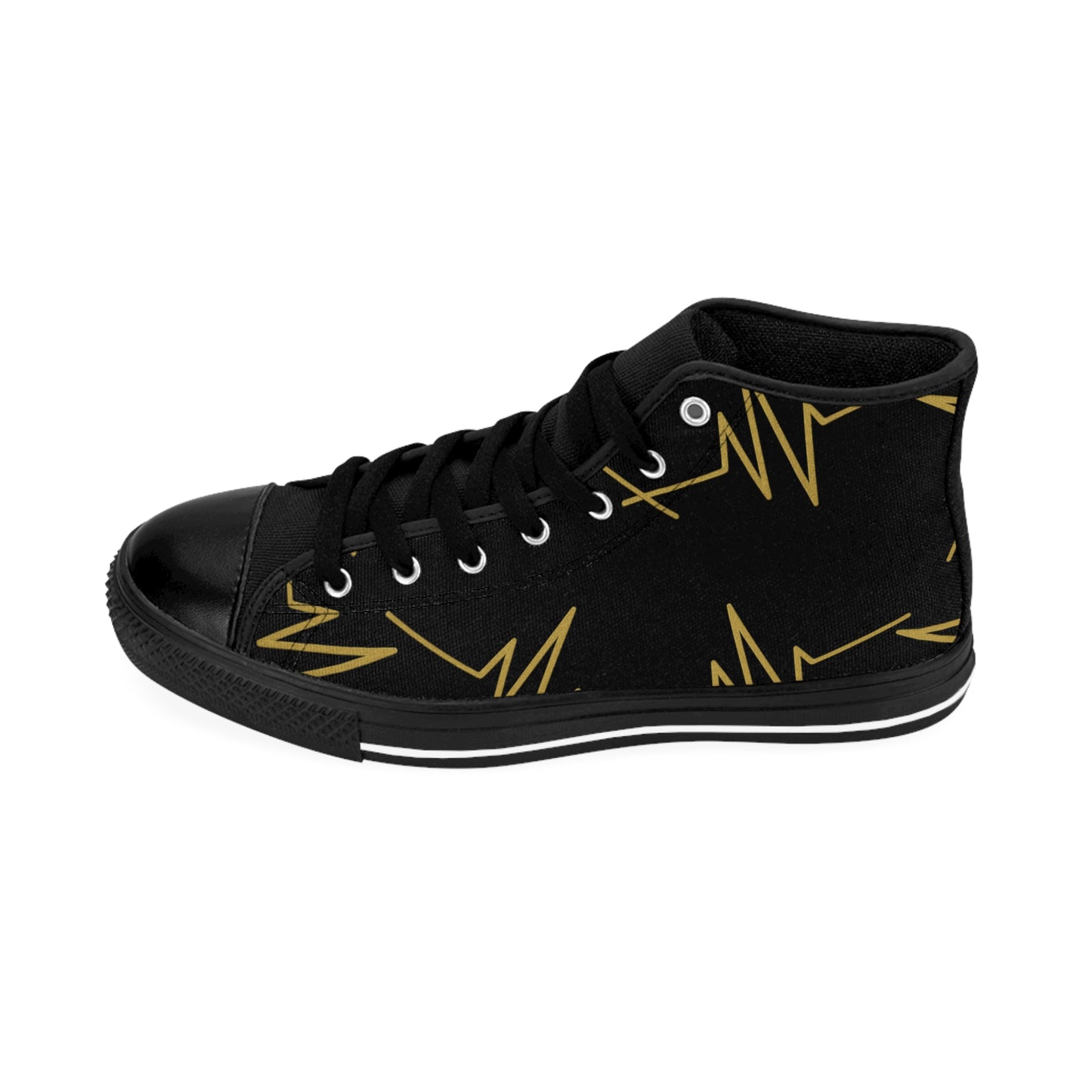 Stylish High-Top Sneakers with Electric Lightning Design, Trendy Footwear for Her, Casual Style, Gift for Fashion Lovers, Unique Shoes