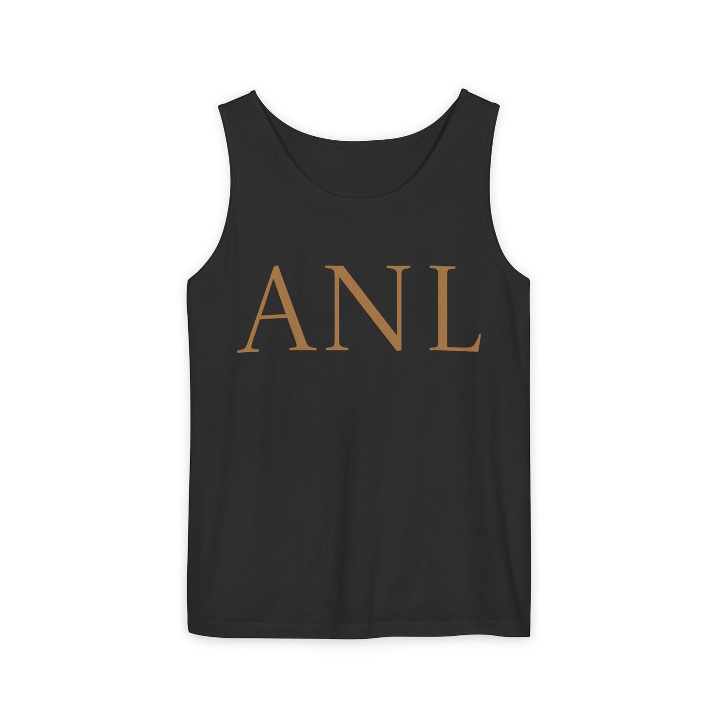 Stylish Unisex Garment-Dyed Tank Top with ANL Design for Casual Days, Beach, Gifts, Summer Wear, and Unique Events