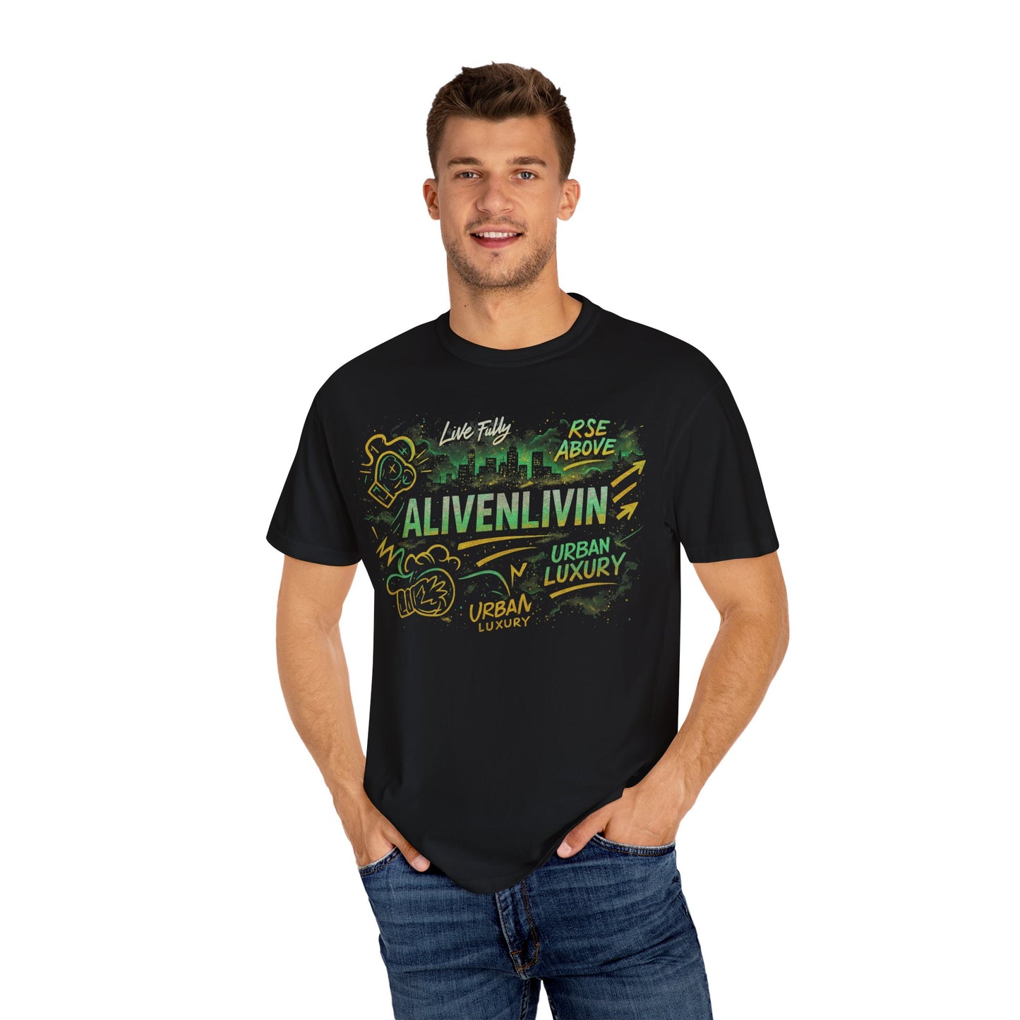 Urban Luxury T-shirt, Unisex Garment-Dyed Tee, Casual Wear, Street Style Apparel, Graphic Tee for Everyday Use
