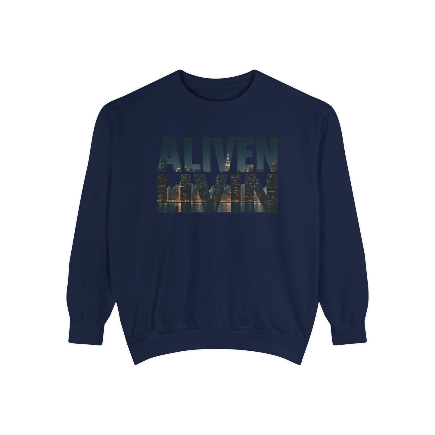 Vintage Inspired Unisex Sweatshirt - ALIVEN LIVIN, Cozy Apparel, Gift for Him/Her, Casual Style, Perfect for Fall