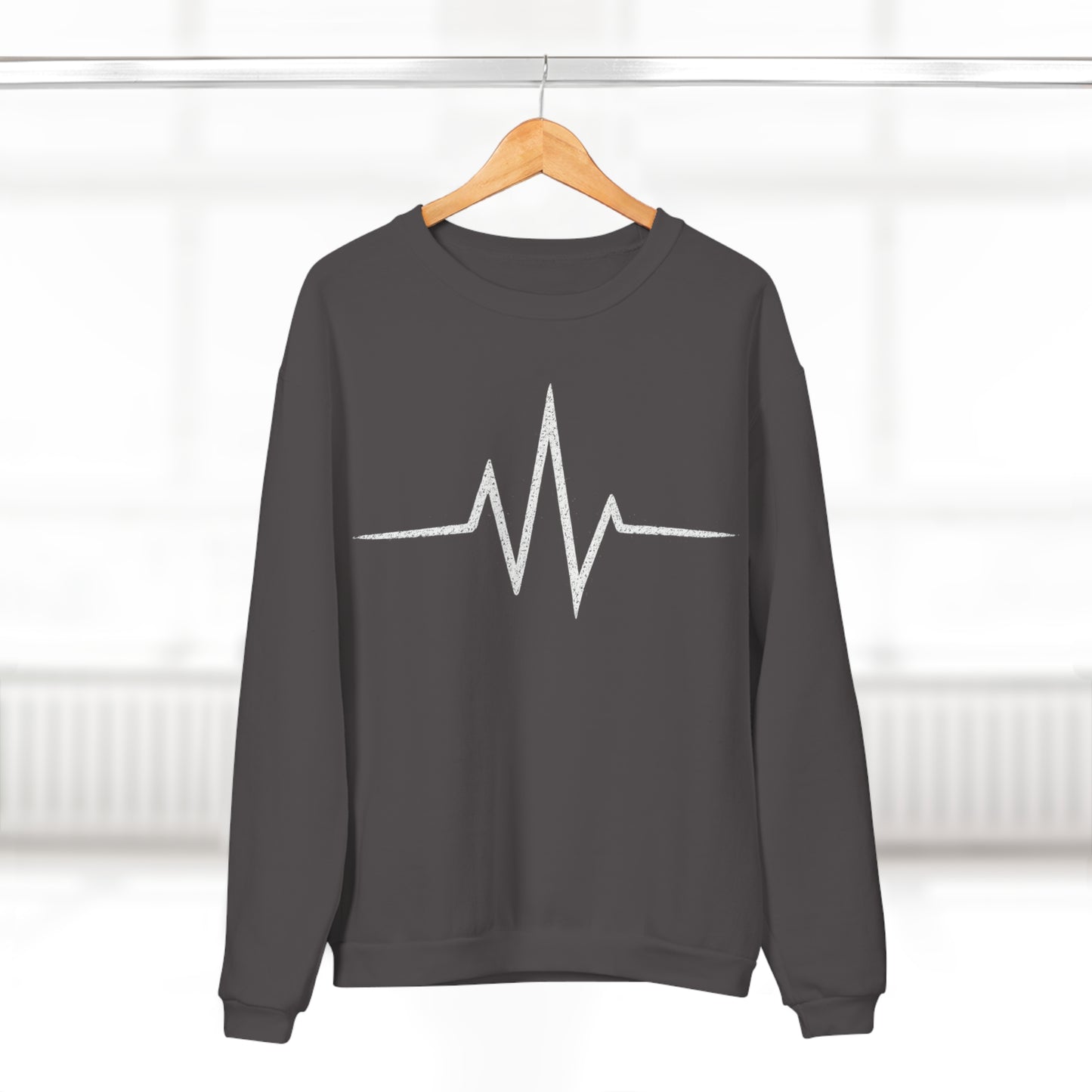 Inspirational Heartbeat Crew Neck Sweatshirt, Motivational Gift, Casual Wear, Unisex Pullover, Fitness Enthusiast