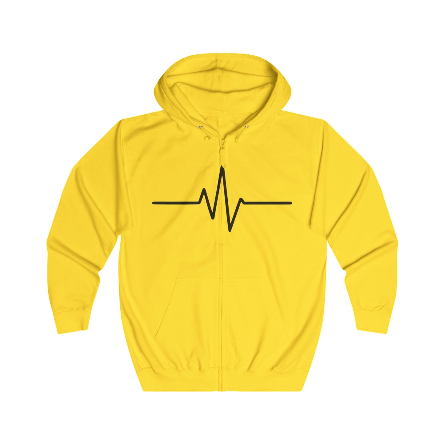 Heartbeat Pulse Hoodie, Casual Unisex Zip Hoodie, Trendy Streetwear, Gift for Music Lovers, Everyday Comfort Wear