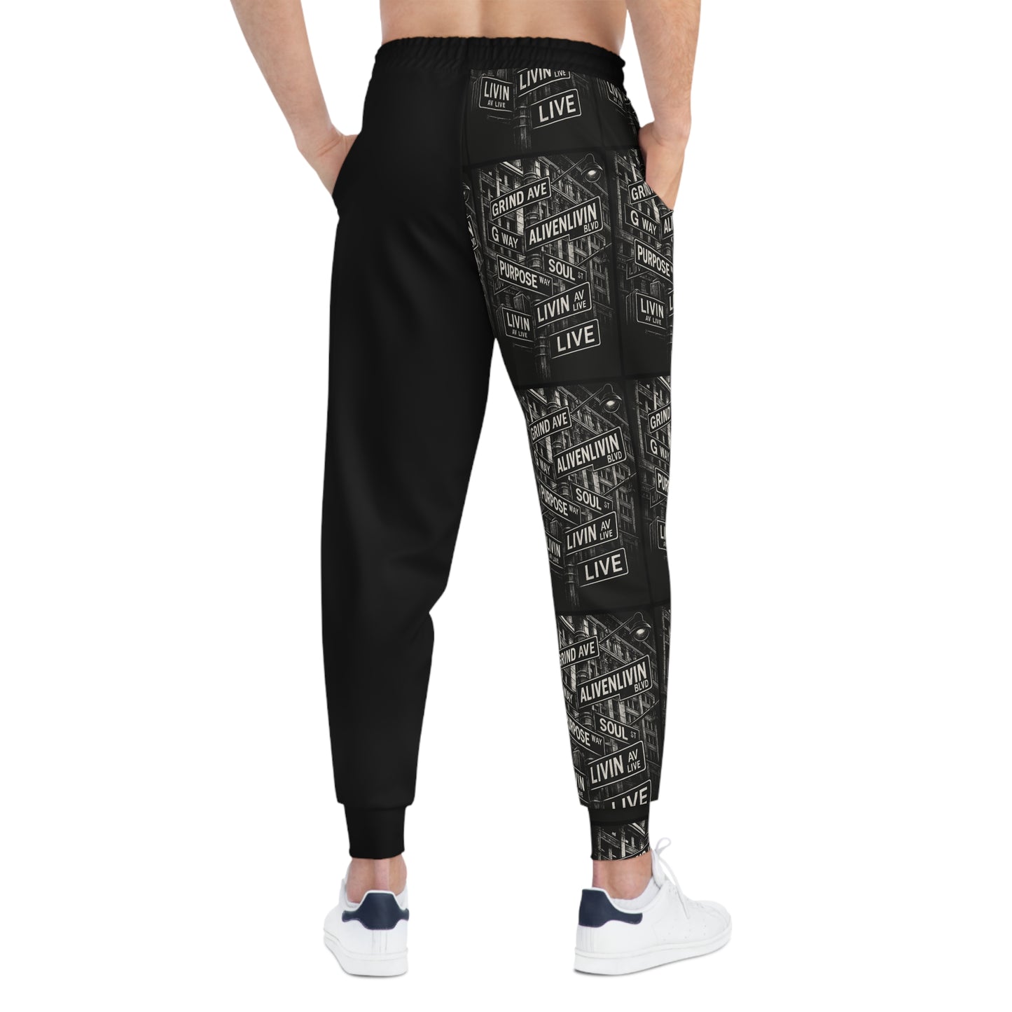 Urban Graphic Joggers - Live Boldly, Sweatpants for Athletes, Casual Wear, Street Style, Live Events Apparel, Gift for Fitness Lovers