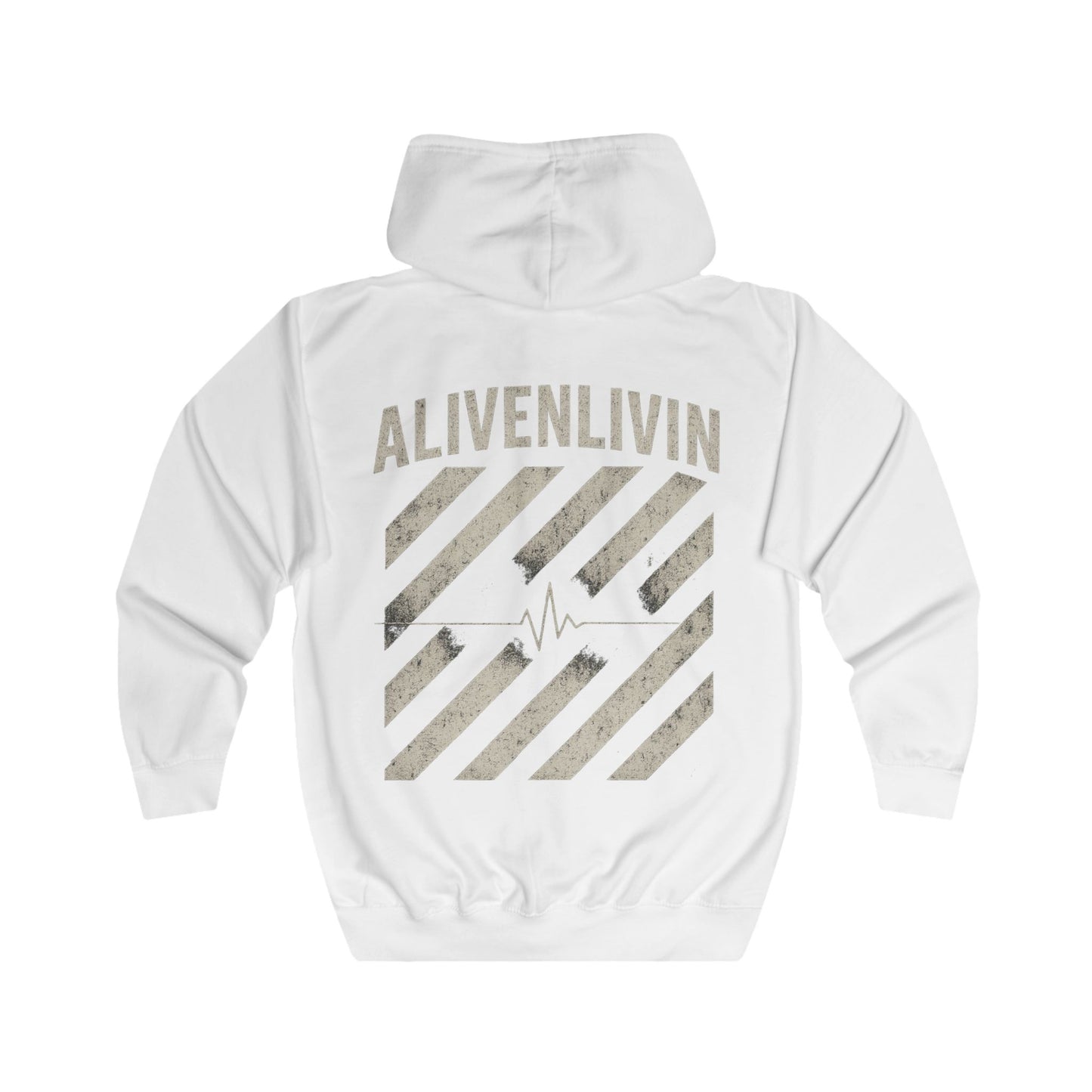 Unisex Full Zip Hoodie with ALIVENLIVIN Design - Cozy Apparel for Music Lovers, Great for Gifting, Festivals, Casual Wear, Everyday Comfort