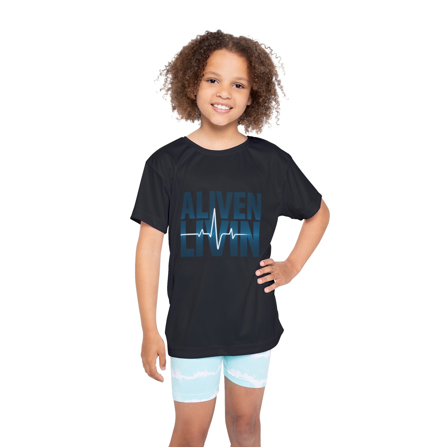 Youth Sports T-Shirt - Aliven Livin Graphic Tee, Athletic Wear for Kids, Birthday Gift, Sports Events, Team Spirit Shirt, Casual Playwear