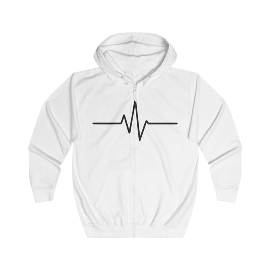 Heartbeat Pulse Hoodie, Casual Unisex Zip Hoodie, Trendy Streetwear, Gift for Music Lovers, Everyday Comfort Wear