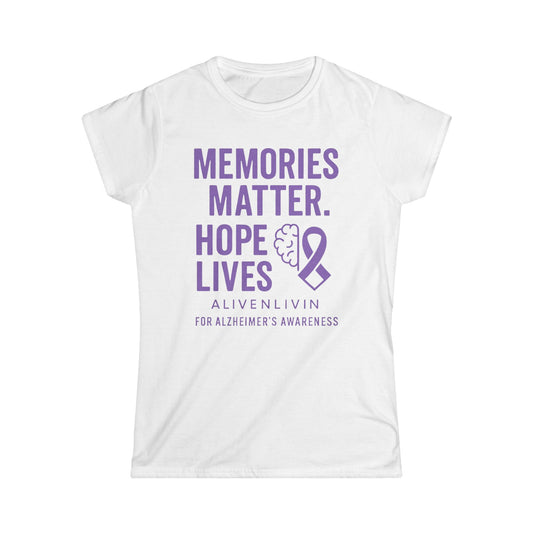 Alzheimer's Awareness Tee, Empowerment Shirt, Memory Matters Top, Hope Lives T-Shirt, Supportive Gift for Caregivers