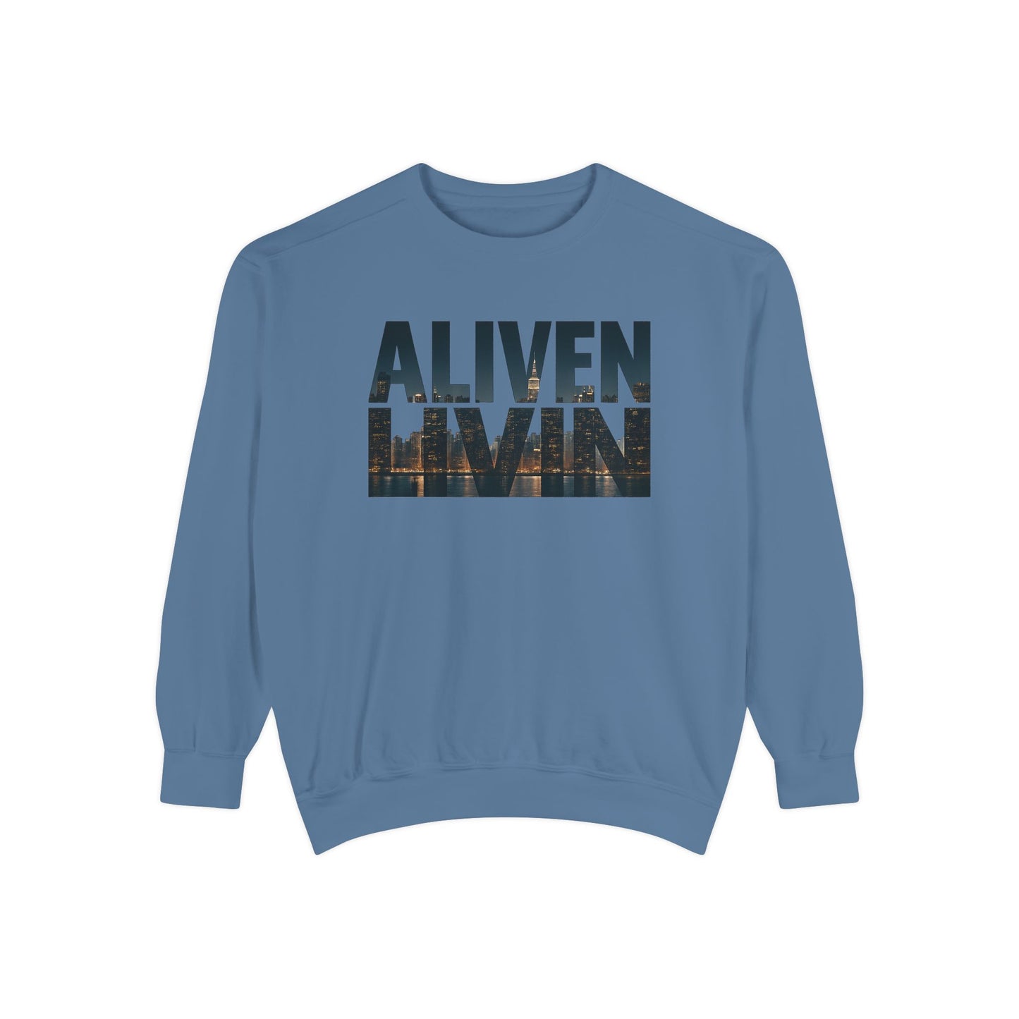 Vintage Inspired Unisex Sweatshirt - ALIVEN LIVIN, Cozy Apparel, Gift for Him/Her, Casual Style, Perfect for Fall
