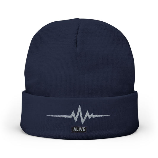 Stylish Embroidered Knit Beanie, Cozy Winter Hat, Music Lover Gift, Trendy Beanie for Him/Her, Perfect for Holidays