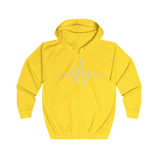 Vibrant Unisex Full Zip Hoodie - Heartbeat Graphic, Motivational Wear, Fitness Apparel, Everyday Comfort, Perfect Gift for Wellness [...]