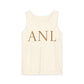 Stylish Unisex Garment-Dyed Tank Top with ANL Design for Casual Days, Beach, Gifts, Summer Wear, and Unique Events