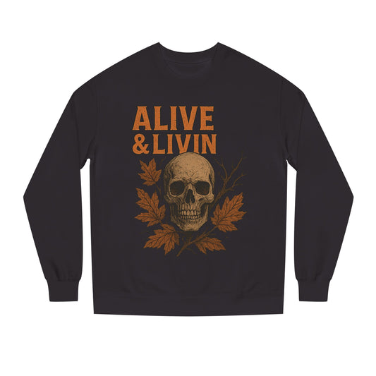 Skull Graphic Unisex Crew Neck Sweatshirt - Fall Fashion, Cozy Sweatshirt, Halloween Gift, Casual Wear, Unisex Apparel, Trendy Outfit