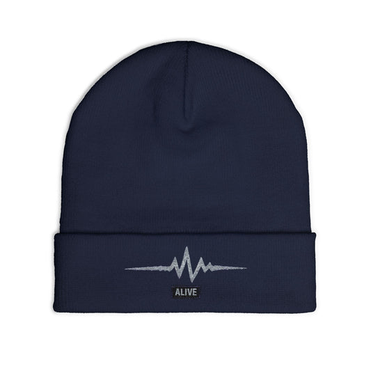 Stylish Embroidered Knit Beanie, Cozy Winter Hat, Music Lover Gift, Trendy Beanie for Him/Her, Perfect for Holidays