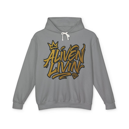 Aliven Livin Lightweight Unisex Hoodie - Streetwear, Casual Wear, Gift for Him/Her, Summer Fashion, Graffiti Style Sweatshirt