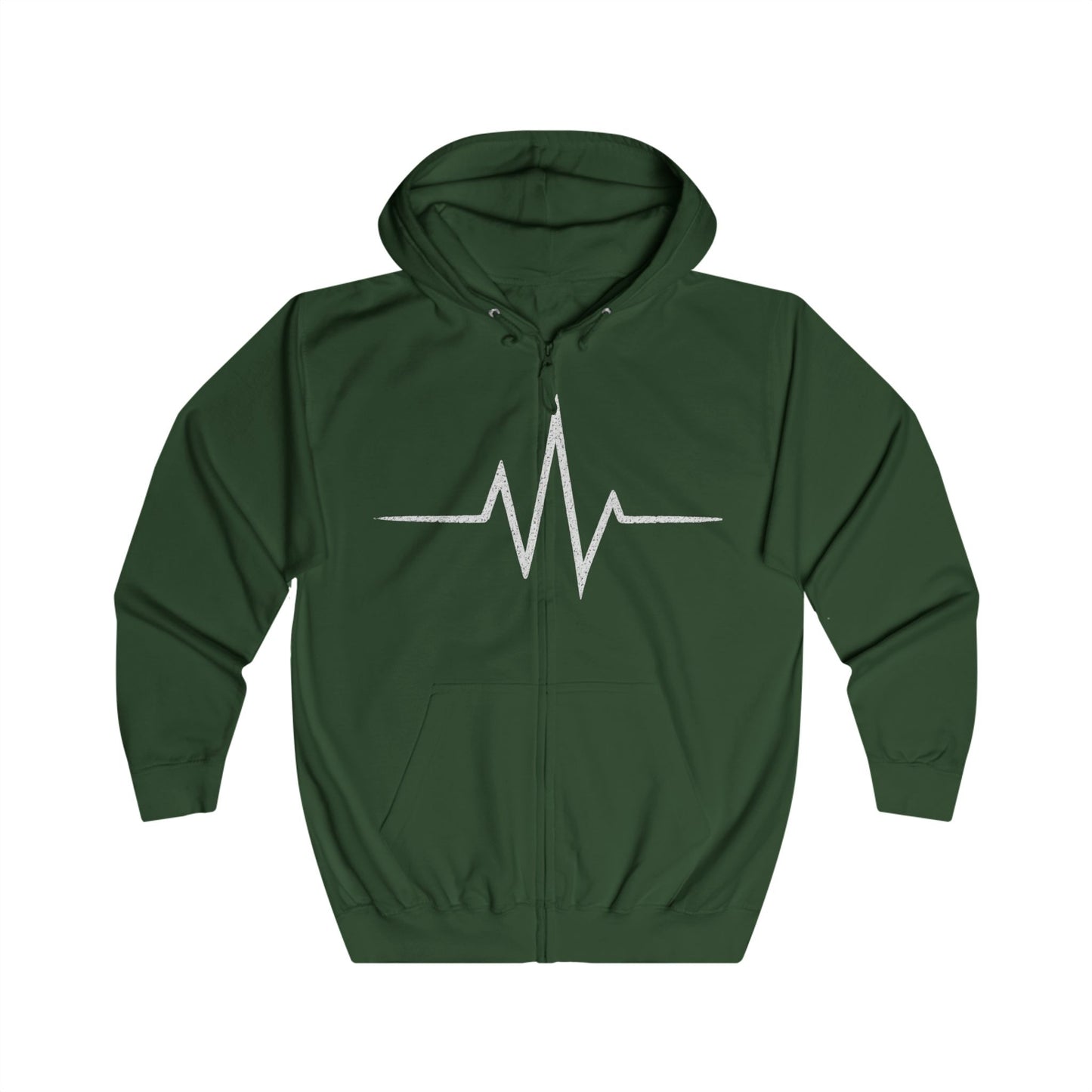Vibrant Unisex Full Zip Hoodie - Heartbeat Graphic, Motivational Wear, Fitness Apparel, Everyday Comfort, Perfect Gift for Wellness [...]
