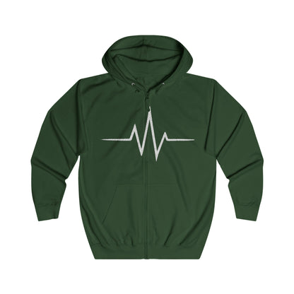 Vibrant Unisex Full Zip Hoodie - Heartbeat Graphic, Motivational Wear, Fitness Apparel, Everyday Comfort, Perfect Gift for Wellness [...]