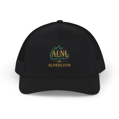 Stylish Snapback Trucker Cap - ALIVENLIVIN Embroidered Hat, Streetwear, Trendy Gift, Summer Accessory, Outdoor Events, Casual Fashion