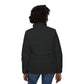 Black Womens Puffer Jacket with ALIVENLIVIN Logo, Warm Winter Coat, Stylish Outerwear, Trendy Fashion Apparel, Gift for Her, Winter Holiday