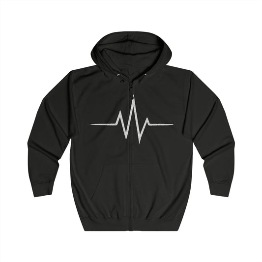 Vibrant Unisex Full Zip Hoodie - Heartbeat Graphic, Motivational Wear, Fitness Apparel, Everyday Comfort, Perfect Gift for Wellness [...]